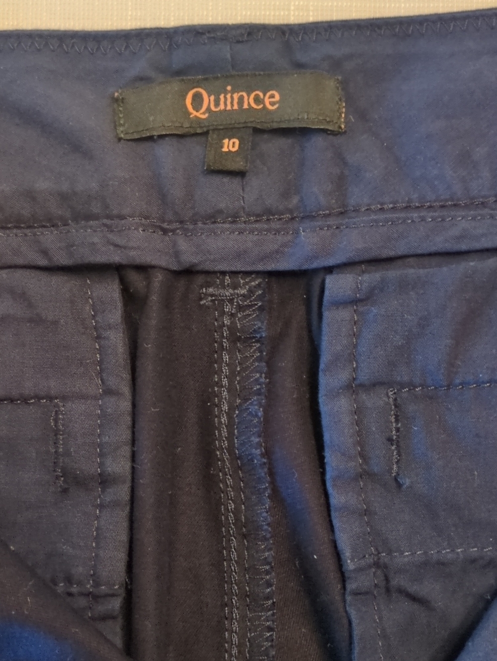 Quince Organic Cotton Stretch Chino Bermuda Shorts Derp Navy Size 10 - Picture 2 of 3